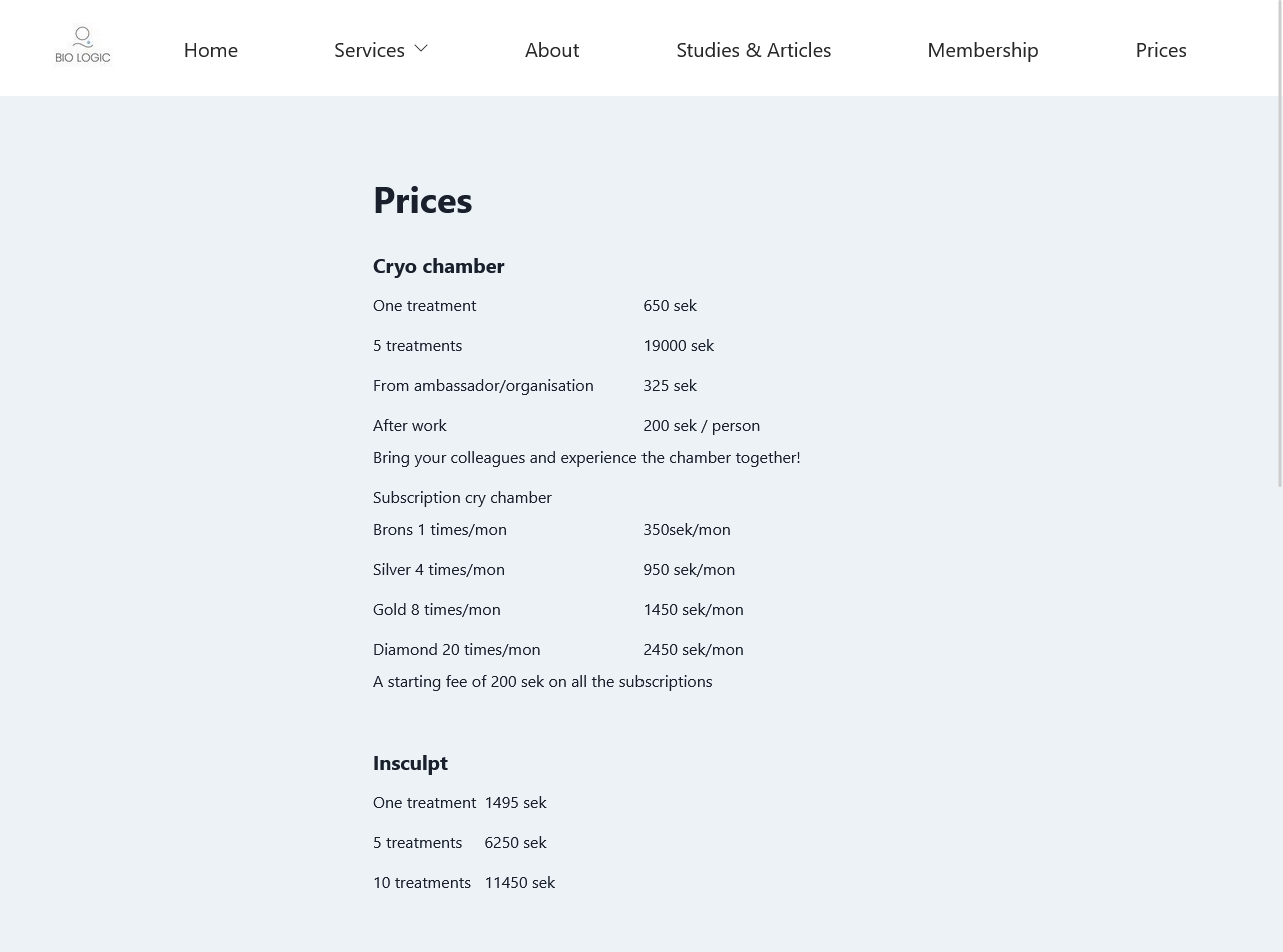 Prices desktop